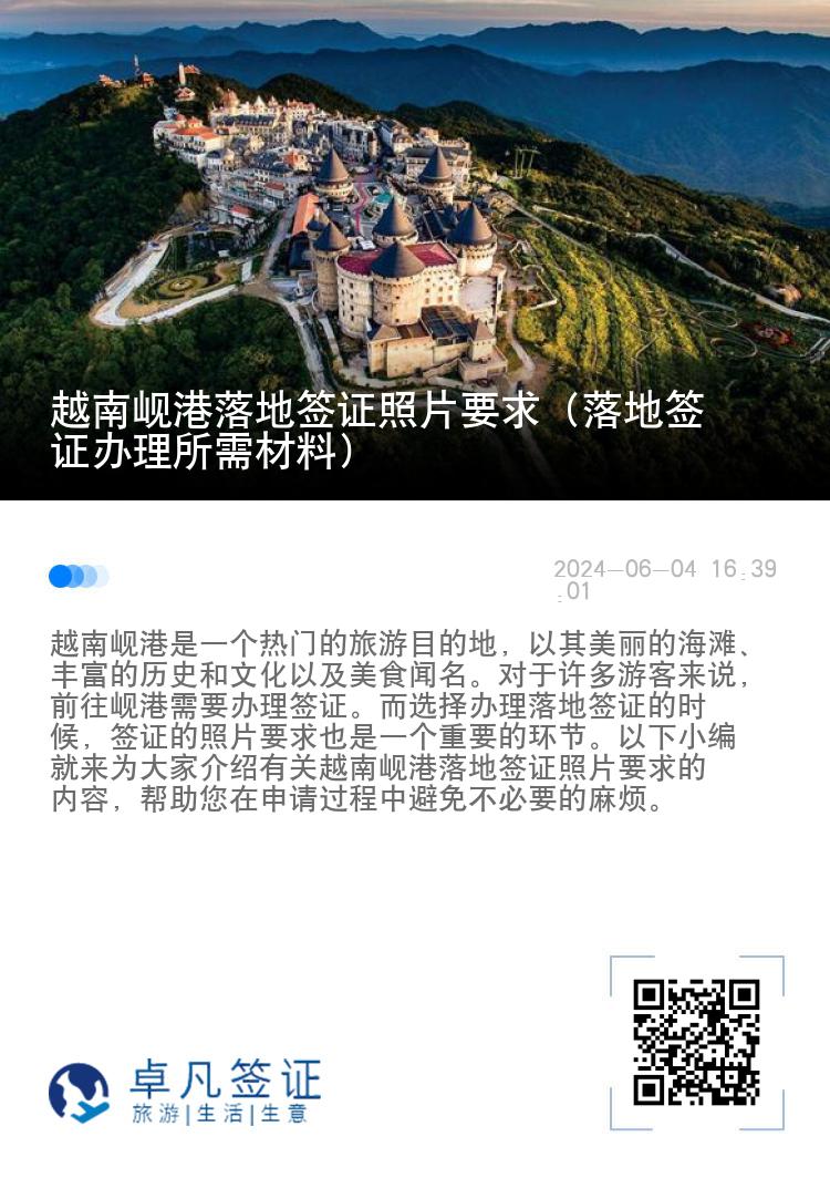 越南岘港落地签证照片要求（落地签证办理所需材料）